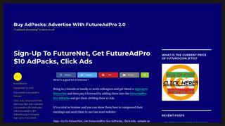 Sign-Up To FutureNet, Get FutureAdPro $10 AdPacks, Click Ads – Buy ...