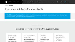 Life Insurance Solutions | Advisers | Macquarie