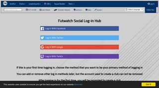 Social log-in hub - Futwatch.com