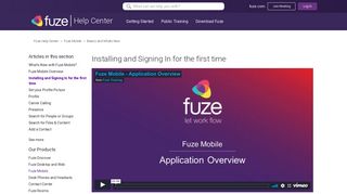 Installing and Signing In for the first time – Fuze Help Center