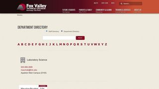 Staff & Department Directory - Fox Valley Technical College