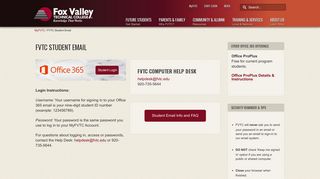 FVTC Student Email | Fox Valley Technical College