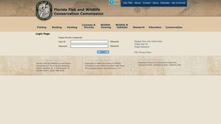 Login Page - Florida Fish and Wildlife Conservation Commission