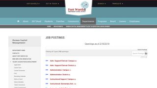 Human Capital Management / Current Vacancies - Fort Worth ISD