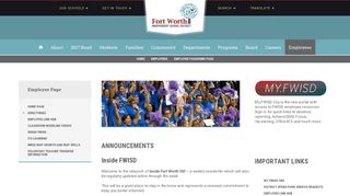 Employee Page / Home Page - Fort Worth ISD
