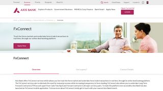 FxConnect - Treasury Services - Corporate Banking - Axis Bank