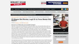 FX Master Bot Review, Legit Or Is Forex Master Bot Scam? | Binary ...
