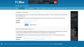 FX Blue - Verify your account