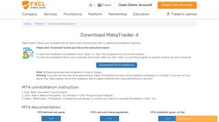 Download MetaTrader 4 | FXCL Forex | Online Forex Broker | Online ...