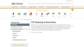 INTL FCStone - FX Clearing & Execution