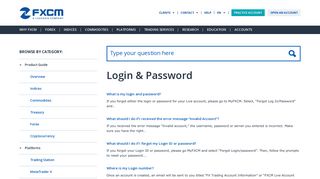 Login & Password - FXCM Support