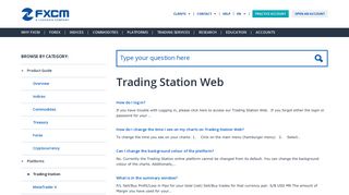 Trading Station Web - FXCM Support