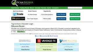 Scam Broker Investigator • FXLeader Login