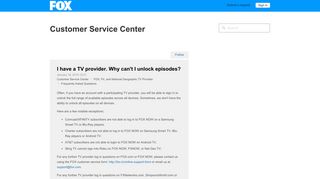 I have a TV provider. Why can't I unlock episodes? – Customer Service ...
