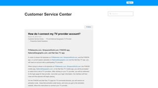 How do I connect my TV provider account? – Customer Service Center