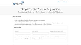 Open FXOptimax Live Account - MyFXOptimax