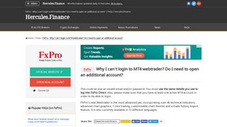FxPro – Why I can't login to MT4 webtrader? Do I need to open an ...