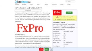 FXPro Review - cTrader, Webtrader and direct MT4 Account reviews