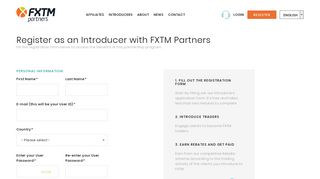 Register as an Introducer with FXTM Partners.