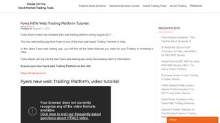 Fyers NEW Web Trading Platform Tutorial. - Stocks On Fire