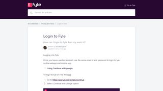 Login to Fyle | Fyle Help Center