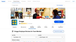 Working as a Team Member at Greggs: 170 Reviews about ... - Indeed