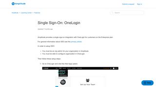 Single Sign-On: OneLogin – Amplitude