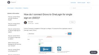 How do I connect Grovo to OneLogin for single sign-on (SSO ...