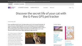 Discover the secret life of your cat with the G-Paws ... - Ordnance Survey