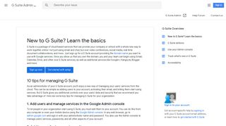 New to G Suite? Learn the basics - G Suite Admin Help