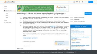 How do you create a custom login page for google apps? - Stack ...