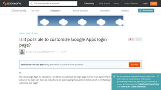 Is it possible to customize Google Apps login page? - Spiceworks ...