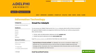 Gmail for Adelphi | IT Department | Adelphi University