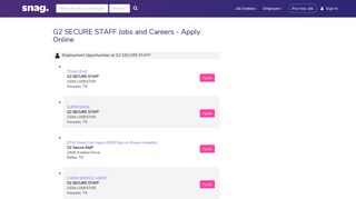 G2 SECURE STAFF Jobs and Careers - Apply Online - Snagajob