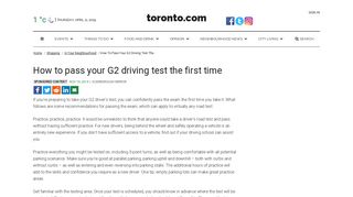 How to pass your G2 driving test the first time | Toronto.com
