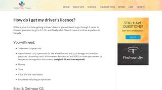 How do I get my driver's licence? | NewYouth.ca