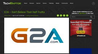 G2A - Don't Believe Their Half-Truths - TechRaptor