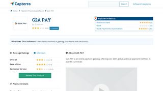 G2A PAY Reviews and Pricing - 2019 - Capterra
