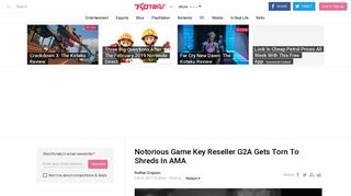 Notorious Game Key Reseller G2A Gets Torn To Shreds In AMA ...