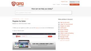 Register As Seller : G2G Support Center
