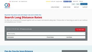 Long Distance Rates | Unlimited Long Distance Calling ... - G3 Telecom
