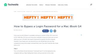 How to Bypass a Login Password for a Mac iBook G4 | Techwalla.com