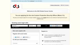 Existing users login with - Welcome to the G4S Career Center ...