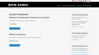 Account Assistance - FLIR Technical Support Center - Service