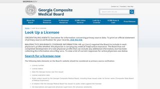 Look Up a Licensee | Georgia Composite Medical Board