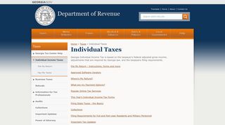 Individual Income Taxes - Department of Revenue - Georgia.gov