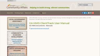GA HMIS ClientTrack User Manual | Georgia Department of ...