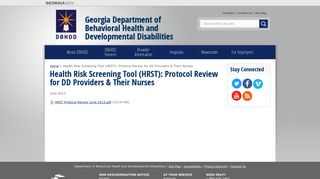 Health Risk Screening Tool (HRST) - Georgia Department of ...