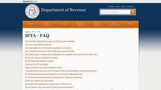 IFTA - FAQ - Department of Revenue - Georgia.gov