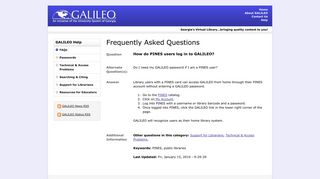 How do PINES users log in to GALILEO? - Frequently Asked Questions